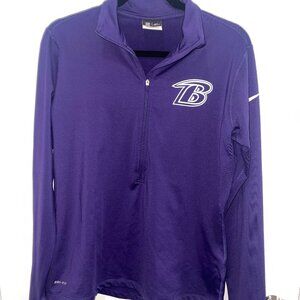 Baltimore Ravens NIKE Dri-Fit Quarter Zip Jacket Size X-Large